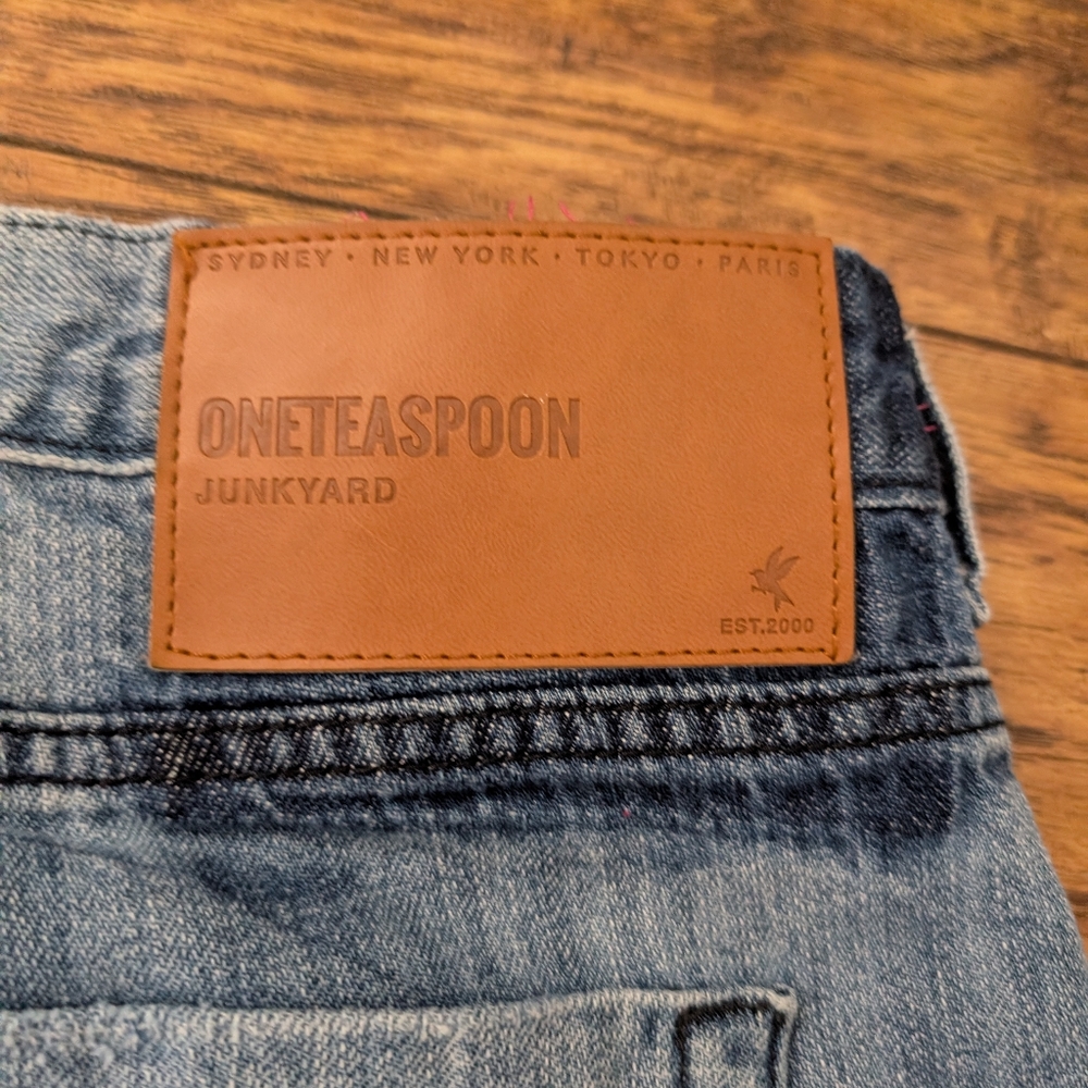 One Teaspoon Distressed Denim Mini Skirt - Picture 8 of 8